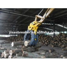 Log Excavator hidráulico Grapple balde, garras de pedra de madeira rotativa para HITACHI escavadeira